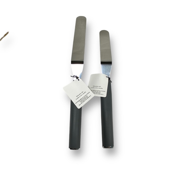 Williams Sonoma Set Of Two One Small And Large Offset Spatulas Gray Handles  - Picture 2 of 12